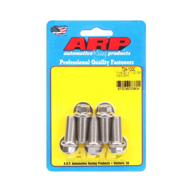 Șuruburi și piulițe universale ARP 7/16-20 – Șuruburi hexagonale din oțel inoxidabil x5 - ARP-724-1000 - 724-1000 - 3666618198828